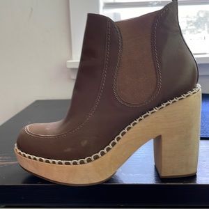Rachel Comey boots, brown , wood platform, size 8,5